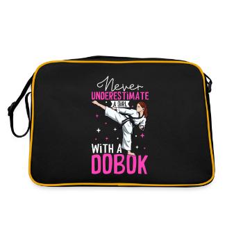 Never underestimate a girl in Hapkido - Retro Bag - black/gold - Back