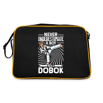 Never underestimate a boy in Hapkido - Retro Bag - black/gold - Back