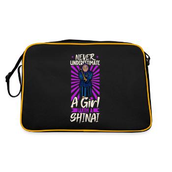 Never Underestimate A Girl With Shinai - Kendo - Retro Bag - black/gold - Back