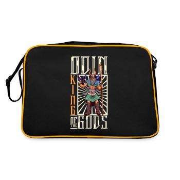 Hugin und Munin - Wikinger Göttervater Odin Wodan - Retro Tasche - Schwarz/Gold - Hinten