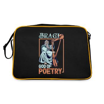 Wikinger Gott der Poesie Bragi - Retro Tasche - Schwarz/Gold - Hinten