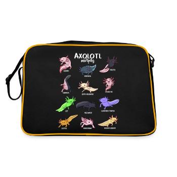 Différents types d’axolotl kawaii - Sac Retro - noir/or - Dos
