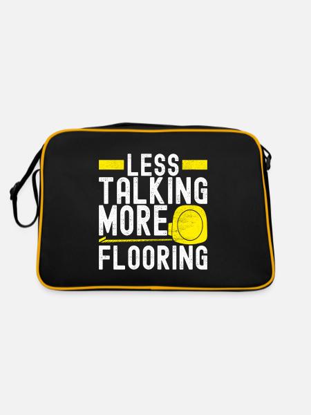 Fliesenleger Bodenleger - Retro Tasche - Schwarz/Gold - Hinten