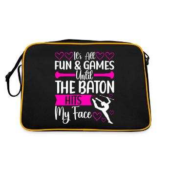 Majorette Gymnastics Majorettes Baton Twirling - Retro Bag - black/gold - Back