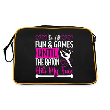 Majorette Gymnastics Majorettes Baton Twirling - Retro Bag - black/gold - Back