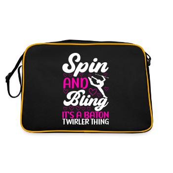 Majorette Gymnastics Majorettes Baton Twirling - Retro Bag - black/gold - Back