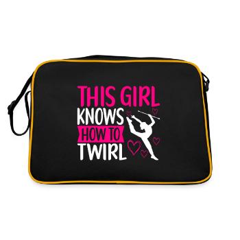 Majorette Gymnastics Majorettes Baton Twirling - Retro Bag - black/gold - Back