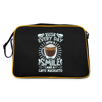 Lächeln mit Caffè macchiato - Retro Tasche - Schwarz/Gold - Hinten