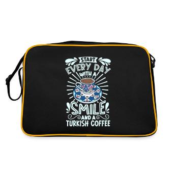 Lächeln mit Turkish Coffee - Retro Tasche - Schwarz/Gold - Hinten