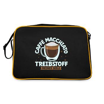 Mein Treibstoff ist Caffè macchiato - Retro Tasche - Schwarz/Gold - Hinten