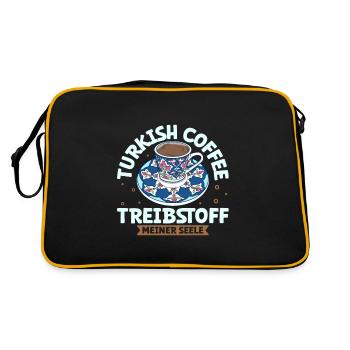 Mein Treibstoff ist Turkish Coffee - Retro Tasche - Schwarz/Gold - Hinten