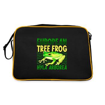 Europäischer Laubfrosch - Retro Tasche - Schwarz/Gold - Hinten