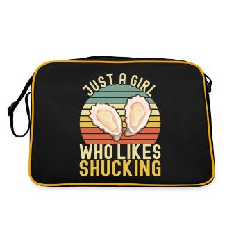 Austern Austernliebhaber - Retro Tasche - Schwarz/Gold - Hinten