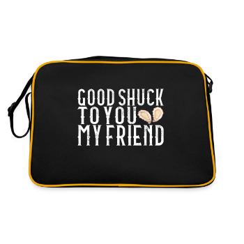 Austern Austernliebhaber - Retro Tasche - Schwarz/Gold - Hinten