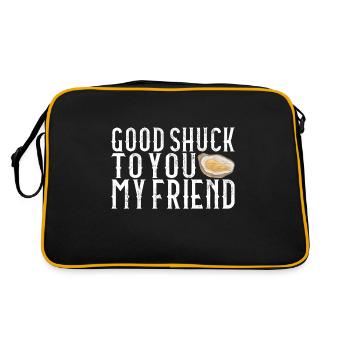 Austern Austernliebhaber - Retro Tasche - Schwarz/Gold - Hinten
