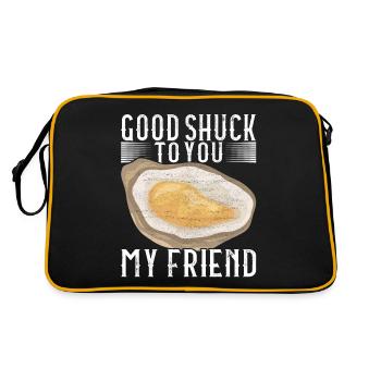 Austern Austernliebhaber - Retro Tasche - Schwarz/Gold - Hinten