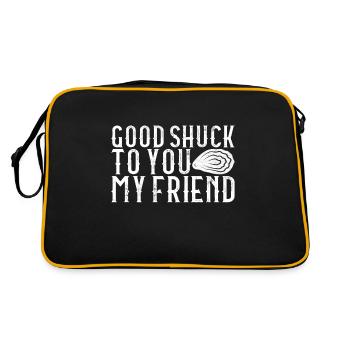 Austern Austernliebhaber - Retro Tasche - Schwarz/Gold - Hinten