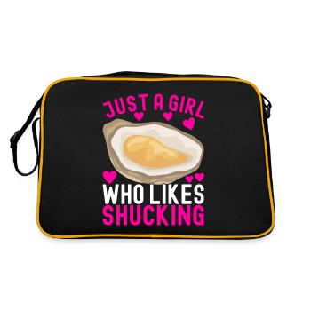 Austern Austernliebhaber - Retro Tasche - Schwarz/Gold - Hinten