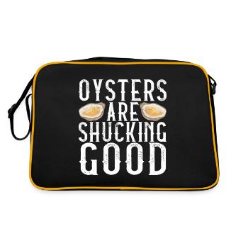 Austern Austernliebhaber - Retro Tasche - Schwarz/Gold - Hinten