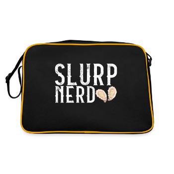 Austern Austernliebhaber - Retro Tasche - Schwarz/Gold - Hinten