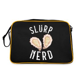 Austern Austernliebhaber - Retro Tasche - Schwarz/Gold - Hinten