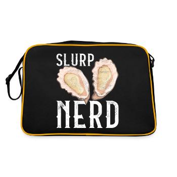 Austern Austernliebhaber - Retro Tasche - Schwarz/Gold - Hinten