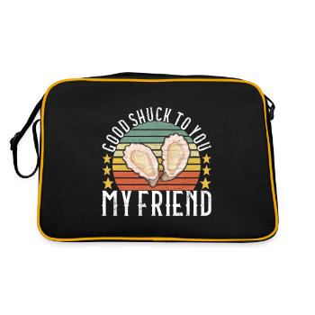 Austern Austernliebhaber - Retro Tasche - Schwarz/Gold - Hinten