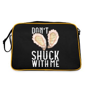 Austern Austernliebhaber - Retro Tasche - Schwarz/Gold - Hinten
