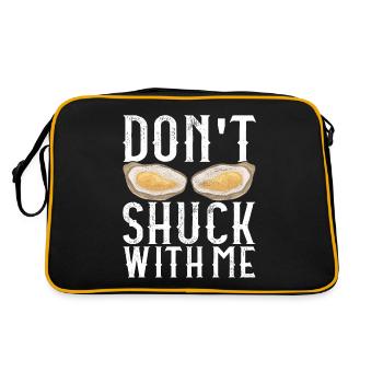 Austern Austernliebhaber - Retro Tasche - Schwarz/Gold - Hinten