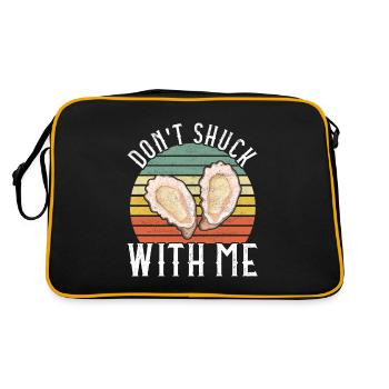 Austern Austernliebhaber - Retro Tasche - Schwarz/Gold - Hinten
