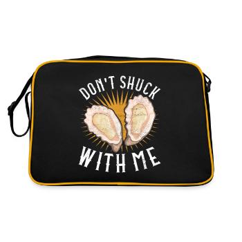 Austern Austernliebhaber - Retro Tasche - Schwarz/Gold - Hinten