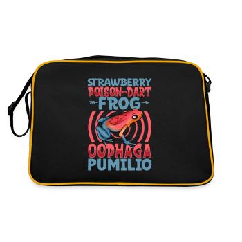Erdbeerfröschchen - Retro Tasche - Schwarz/Gold - Hinten