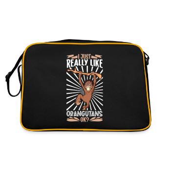 J’adore les orangs-outans - Orangs-outans - Sac Retro - noir/or - Dos