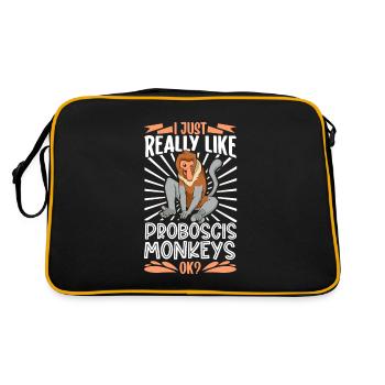 J’adore les singes proboscis - singe proboscis - Sac Retro - noir/or - Dos