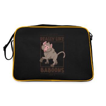 I love baboons - Baboon - Retro Bag - black/gold - Back