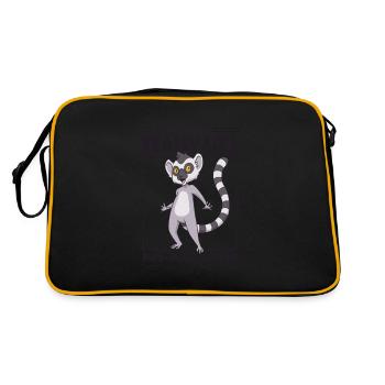 I love ring-tailed lemurs - ring-tailed lemurs - Retro Bag - black/gold - Back