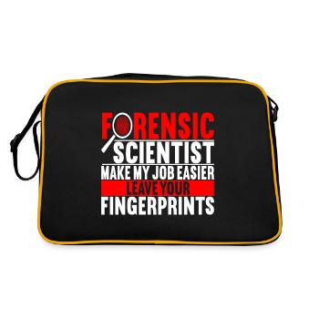 Forensik Forensiker - Retro Tasche - Schwarz/Gold - Hinten