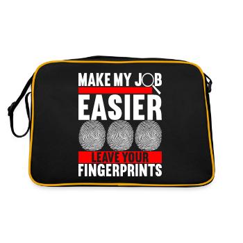 Forensik Forensiker - Retro Tasche - Schwarz/Gold - Hinten