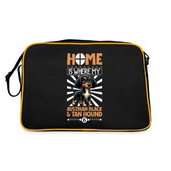 Zuhause - Austrian Black and Tan Hound - Retro Tasche - Schwarz/Gold - Hinten