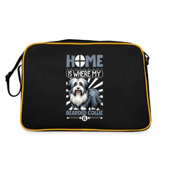 Home - Bearded Collie - Retro Bag - black/gold - Back