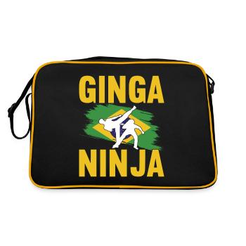 Capoeira Capoeirista - Retro Tasche - Schwarz/Gold - Hinten