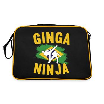 Capoeira Capoeirista - Retro Tasche - Schwarz/Gold - Hinten