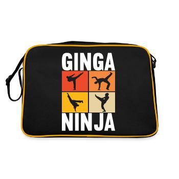 Capoeira Capoeirista - Retro Tasche - Schwarz/Gold - Hinten
