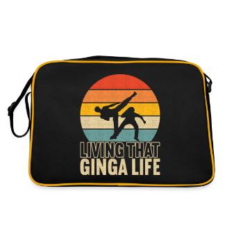 Capoeira Capoeirista - Retro Tasche - Schwarz/Gold - Hinten