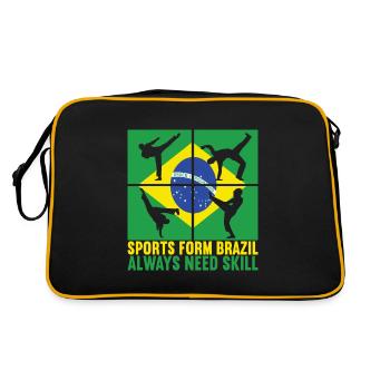 Capoeira Capoeirista - Retro Tasche - Schwarz/Gold - Hinten