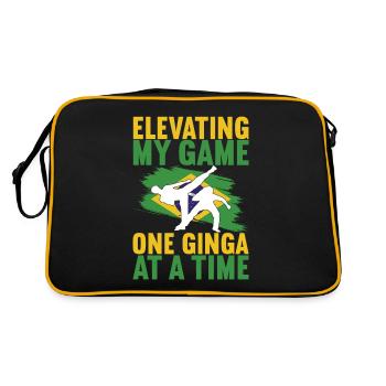 Capoeira Capoeirista - Retro Tasche - Schwarz/Gold - Hinten