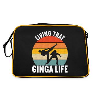 Capoeira Capoeirista - Retro Tasche - Schwarz/Gold - Hinten