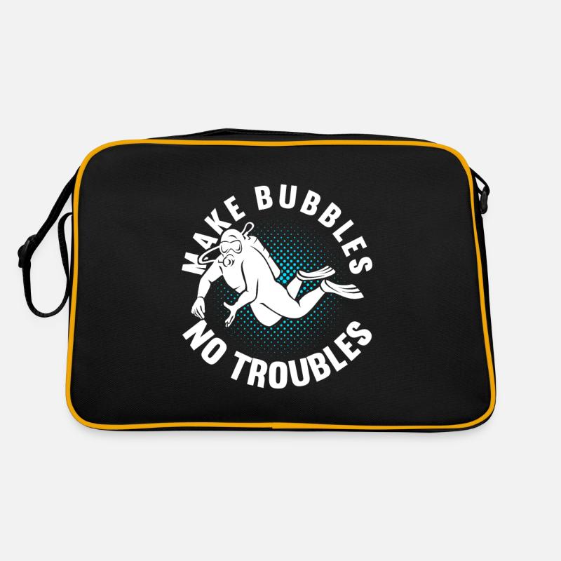 Taucher Tauchen - Retro Tasche - Schwarz/Gold