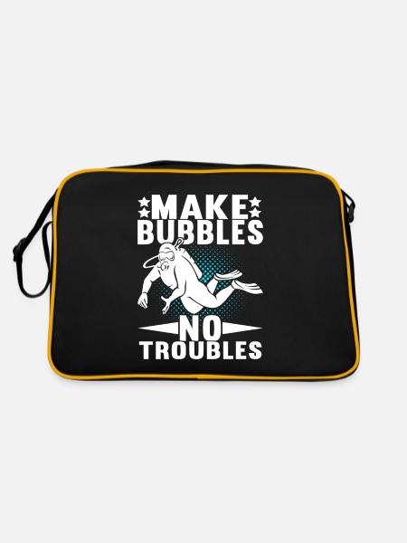 Taucher Tauchen - Retro Tasche - Schwarz/Gold