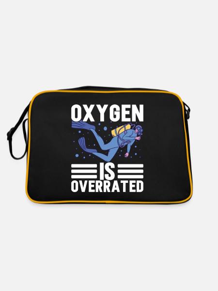 Taucher Tauchen - Retro Tasche - Schwarz/Gold